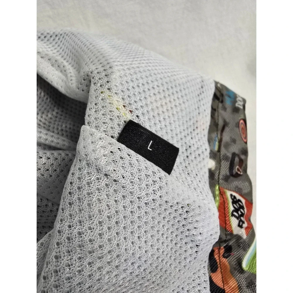 FunnyDogClothes.com Dog Raincoat Grey Pet Print Mesh‎ Lined Hooded Jacket Large